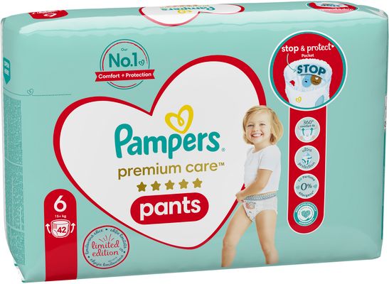 Pampers Premium Care Pants Windelhöschen Größe 6, 15+ kg, 42 Stk.