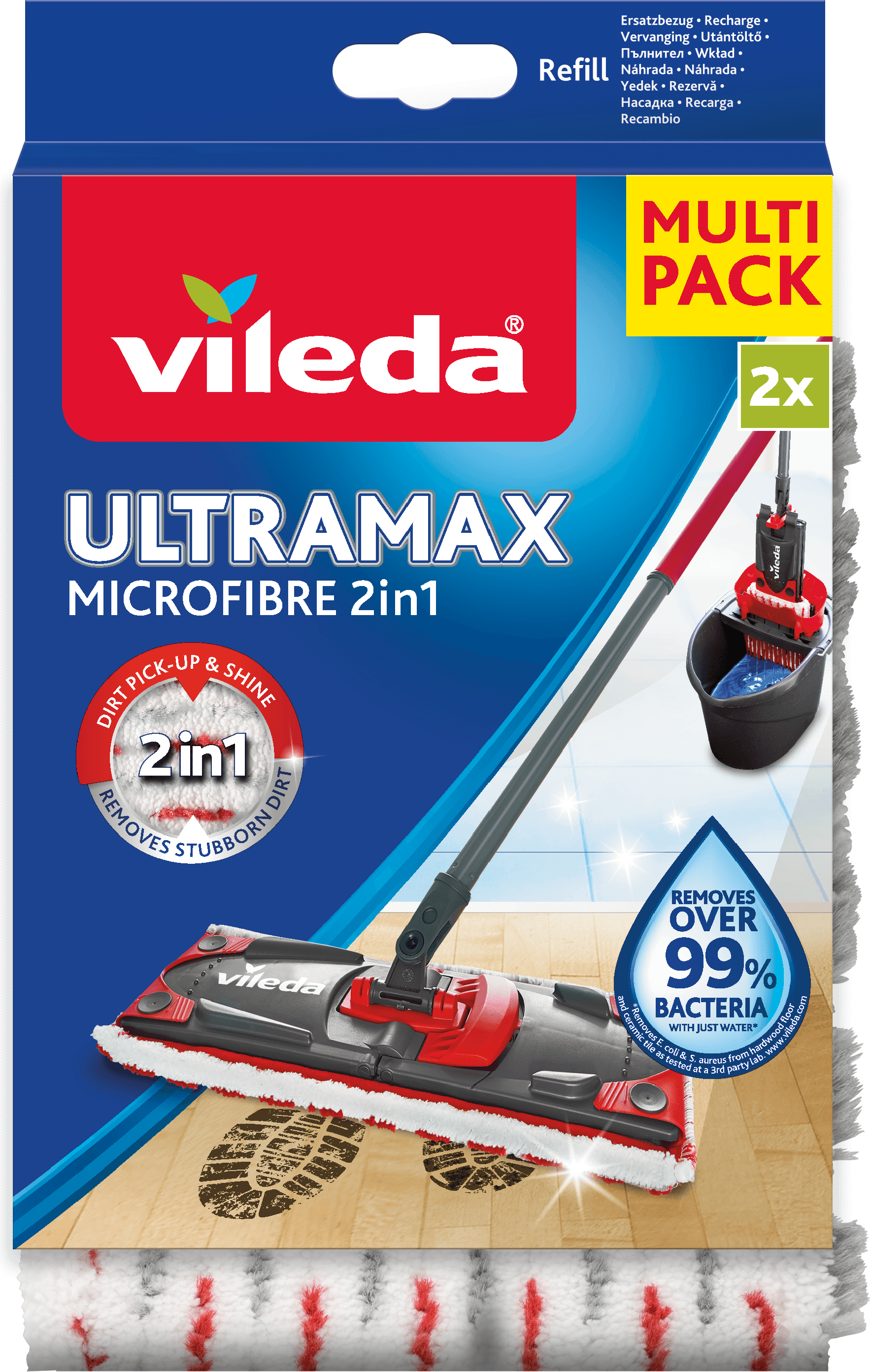 Ersatz 2 ks Ultramax Mikrofaser Vileda 2in1