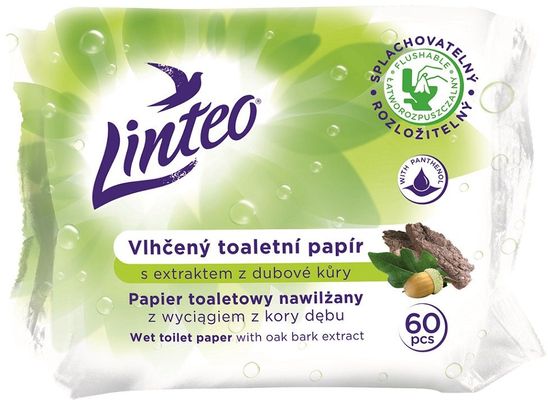 Linteo Feuchtes Toilettenpapier mit Eichenrinde, 60 Stk.