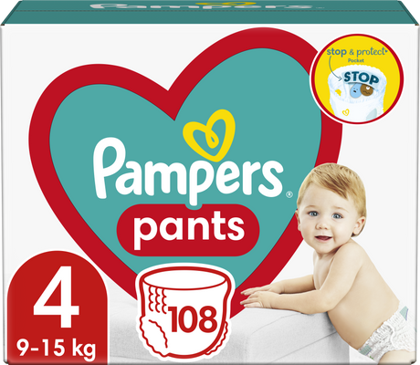 Pampers Active Baby Pants Windelhöschen Größe 4, 9-15 kg, 108 Stk.