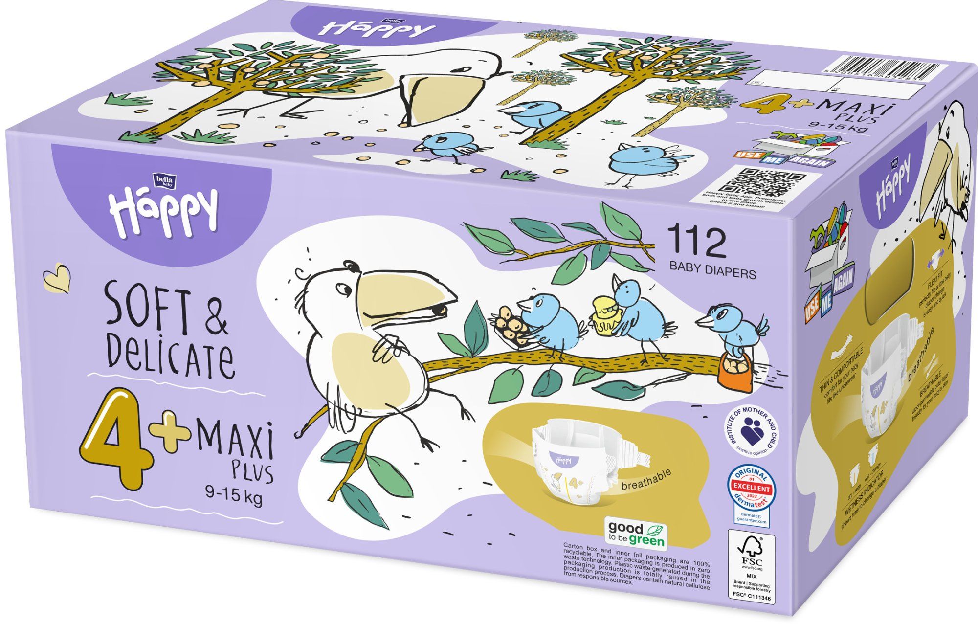 Bella Baby HAPPY - Babywindeln Maxi Plus Toy Box Größe 4, 2 x 56 Stk.