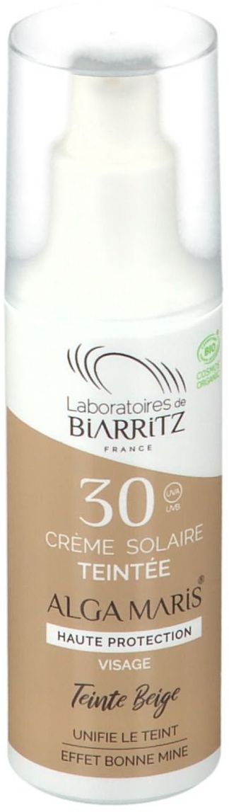 Laboratoires de BIARRITZ Bio-zertifizierte getönte Sonnencreme SPF30 für das Gesicht hell Make up 50 ml