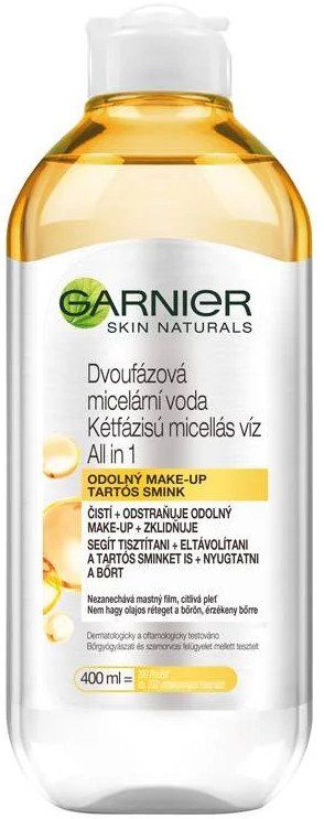 Garnier Zwei Phasen mizellares Wasser mit Öl zum Entfernen von wasserfestem  Make-up 400 ml